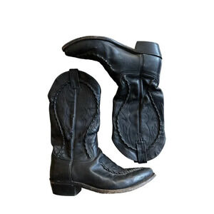 Dan Post Laredo Men's‎ Black Laramie Stitched Leather Cowboy Boots 8 D